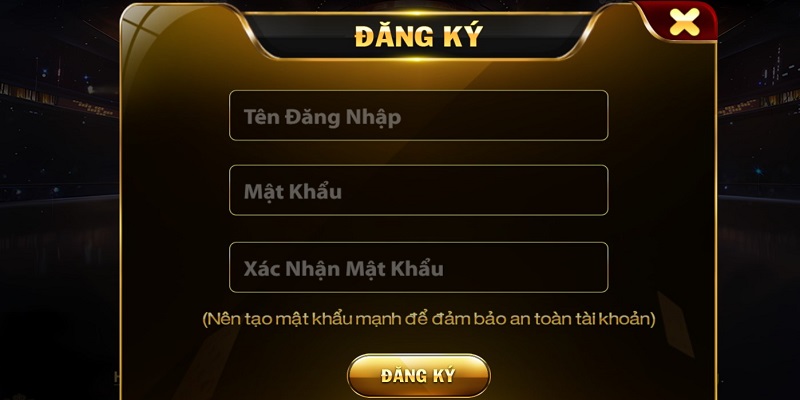 Biểu mẫu đăng ký tài khoản trên cổng game